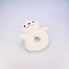 White seal baby rattle