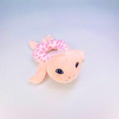 Pink turtle baby rattle