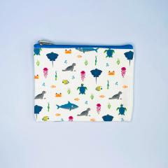 Ocean-themed cosmetic bag