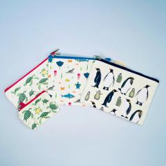 3 marine-themed cosmetic bags