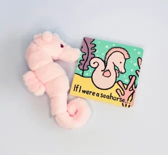 Seahorse plush & book bundle