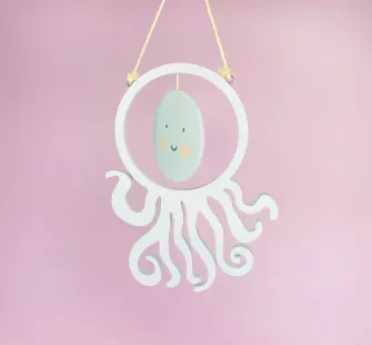 Wooden octopus dream-catcher